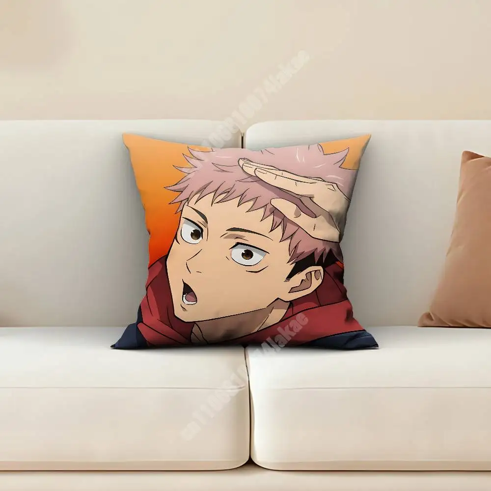 J-Jujutsu I-Itadori Yuji K-Kai-sen JJK Pillow Cover Sofa Couch Cushion Case Creative Workspace Accent Home Decor