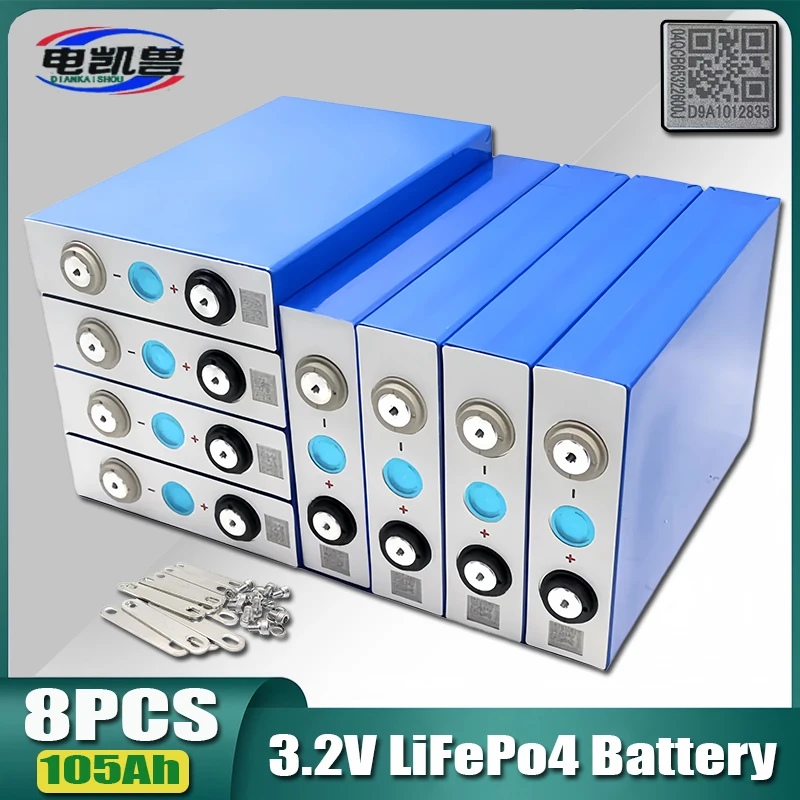 

LiFePo4 Battery Suitable for DIY, RV, Camping Cart, Golf Cart,new A-Grade, 3.2V, 105Ah, 12V, 24V, 48V, Free Shipping Items