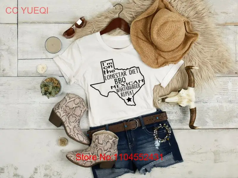 

Футболка I'm On The Lonestar Diet BBQ Мексиканский Whataburger Повторите футболку Taco Tuesday Экран ручной работы с длинными или короткими рукавами