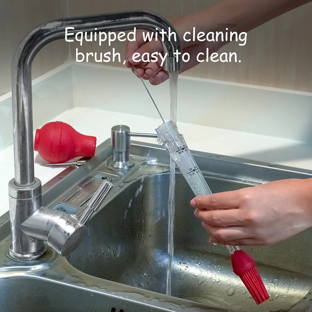 

1 Silicone Baster Set Removable Tip Injector Brush Clear Cylinder Turkey Seasoning Pump BBQ Tools Dripless Oil Tube Meat Tool