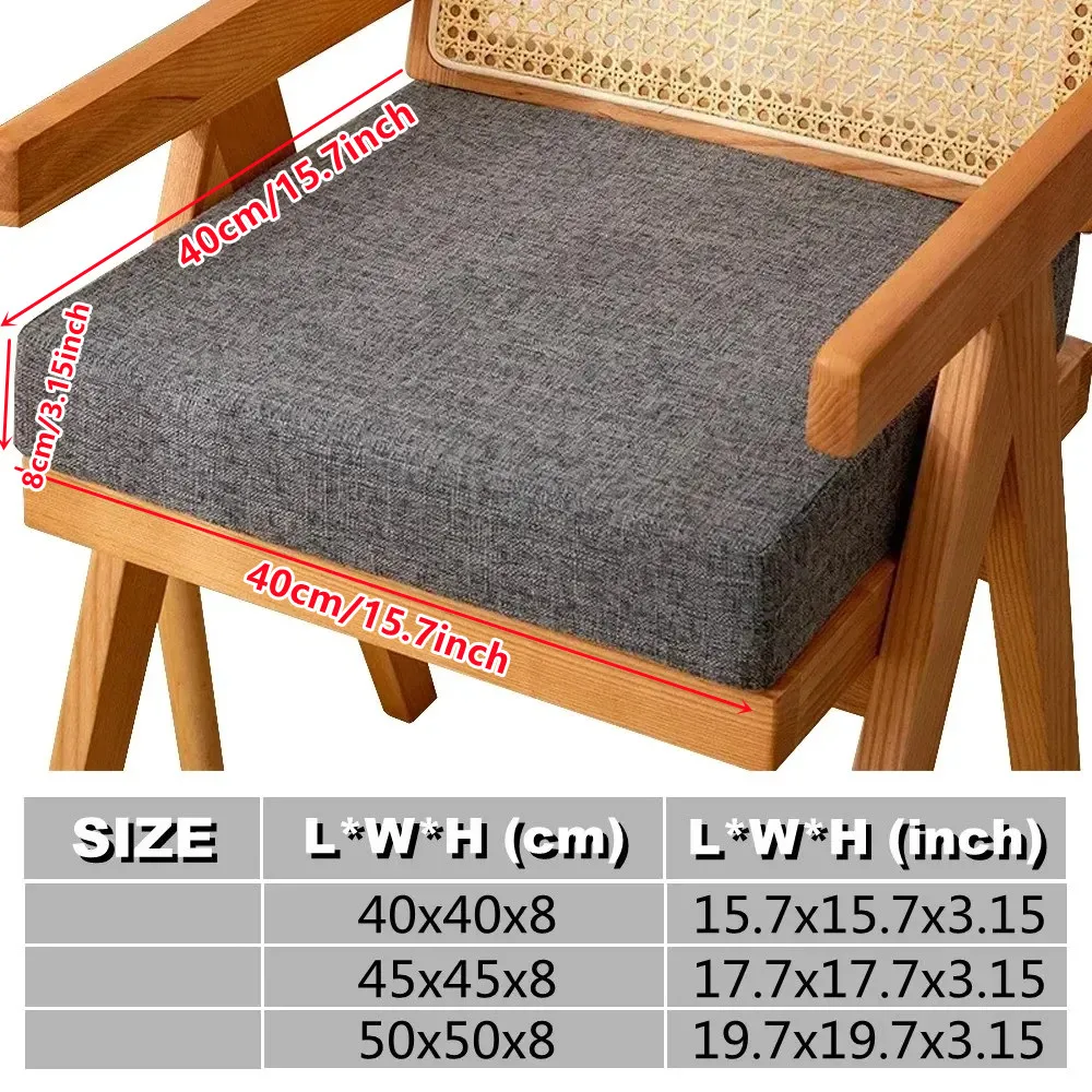 35D Plus Hard High Density  Linen Square Cushion Chair Pad Office Chair Cushions Buttocks Chair Mat Sofa Tatami Seat Cushion