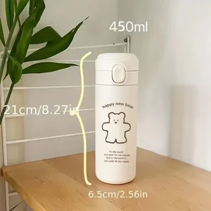 450 ml ayı, fincan termal seyahat açık spor su şişesi taşınabilir su bardağı yarış binicilik kamp yürüyüş su ısıtıcısı termos Ayı sona erdirecek 6 büyük satış-no. 5