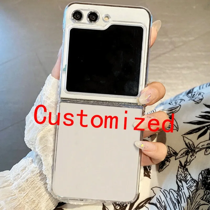 Minimal gestaltete Handyhülle für Samsung Galaxy ZFlip 8 6 5 4 3 für Samsung Flip7, harte, faltbare, transparente DIY-Hülle