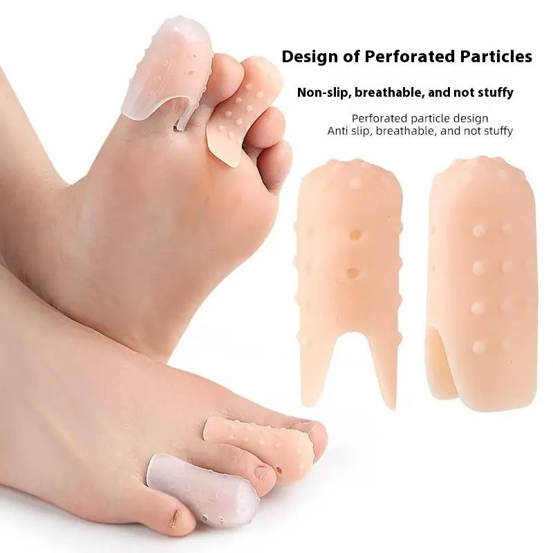 1 Paar Voetverzorging Vinger Teen Cap Met Gat Protector Cover Duim Mouw Maïs Blaren Pijnbestrijding Teen Buis Bunion Correctie