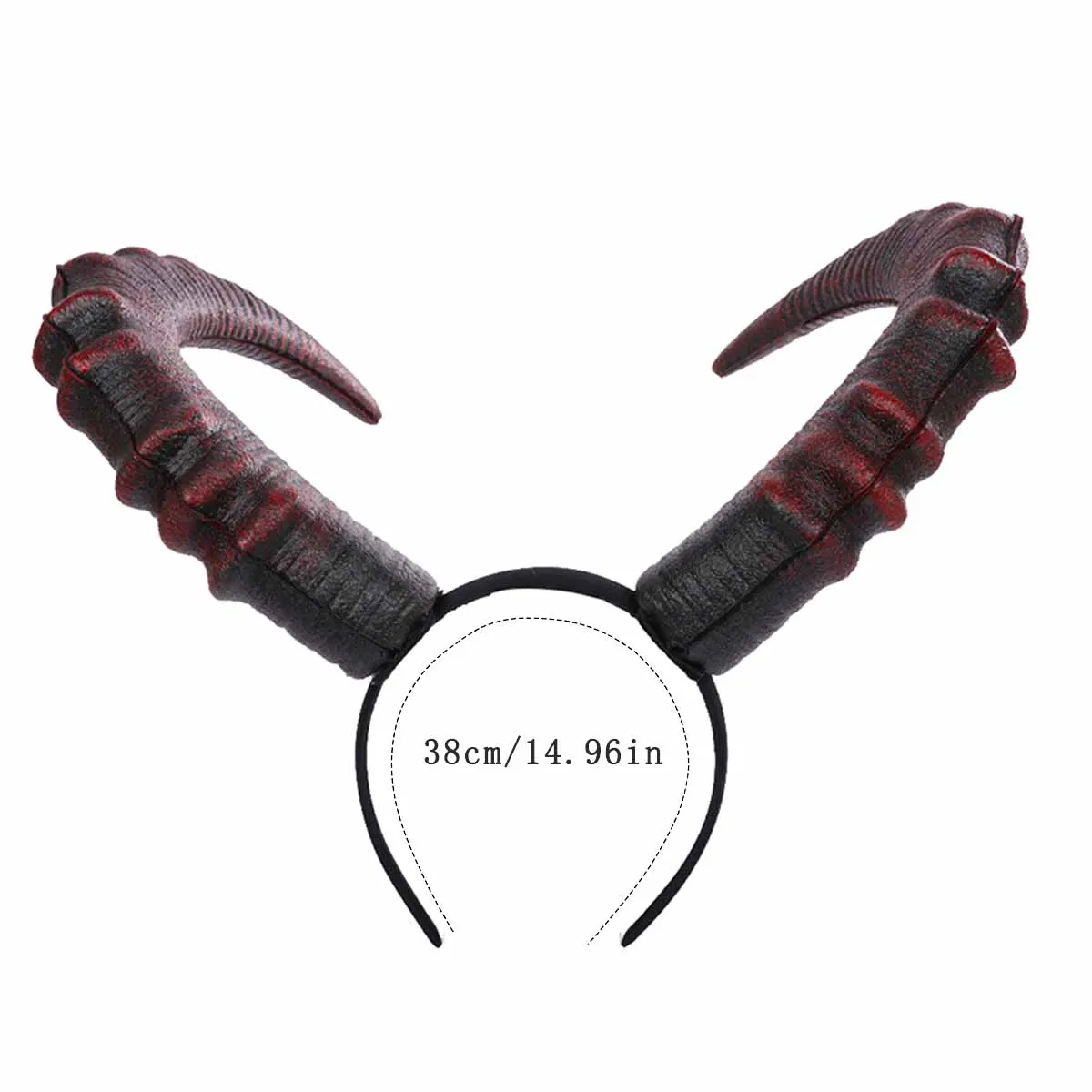 Tocado de cuerno de demonio rojo y negro para mujer, tocado gótico con cuernos de buey, accesorios para disfraz de fiesta de Carnaval y Halloween