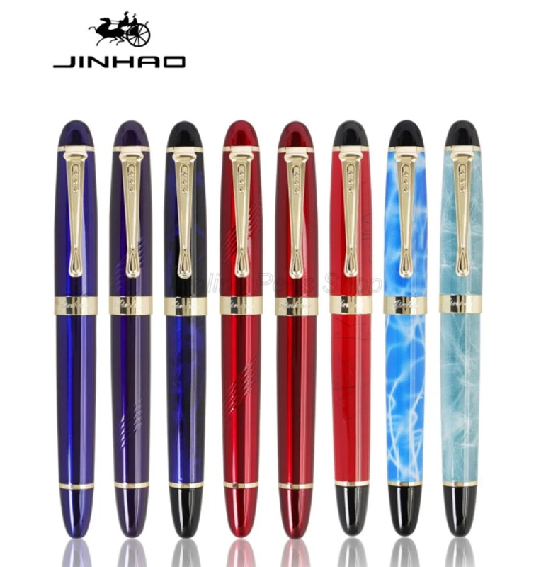 

Jinhao X450 Metal Barrel Gold Trim 18 KGP 0.5mm Medium Nib Fountain Pen Professional Office Stationery Writing Accessory