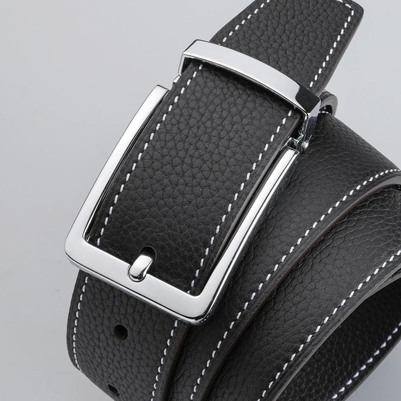 double-sided-men's-belt-genuine-top-layer-cowhide-34-leather-belt-needle-buckle-litchi-pattern-jeans-waist-belt