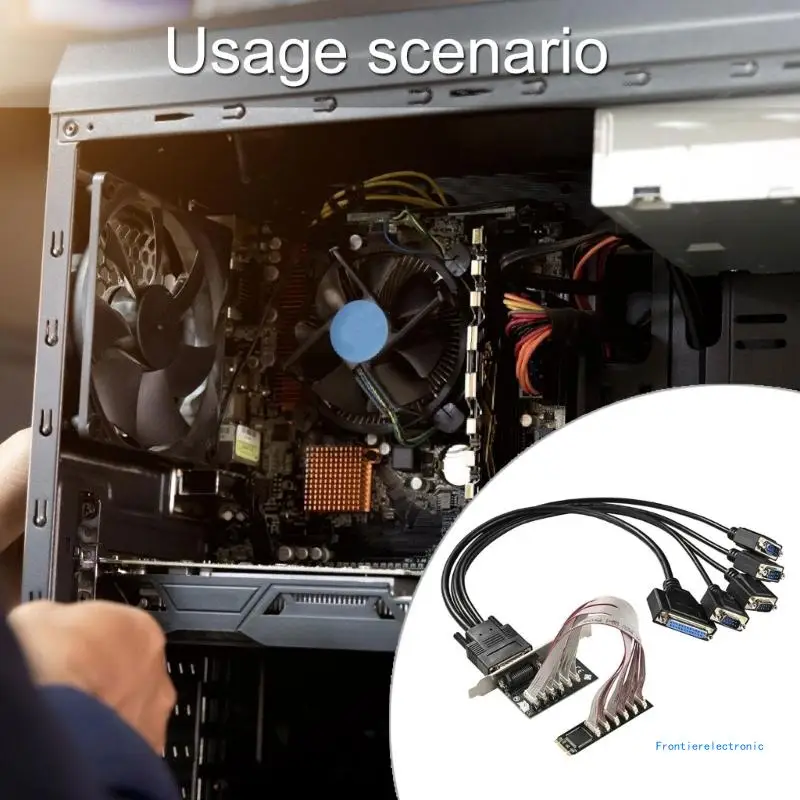 Desktop Expansion Card M.2 M+B Key to 4X RS232 Serial Adapter Card for Seamlessly Integration Multiports Serial DropShipping