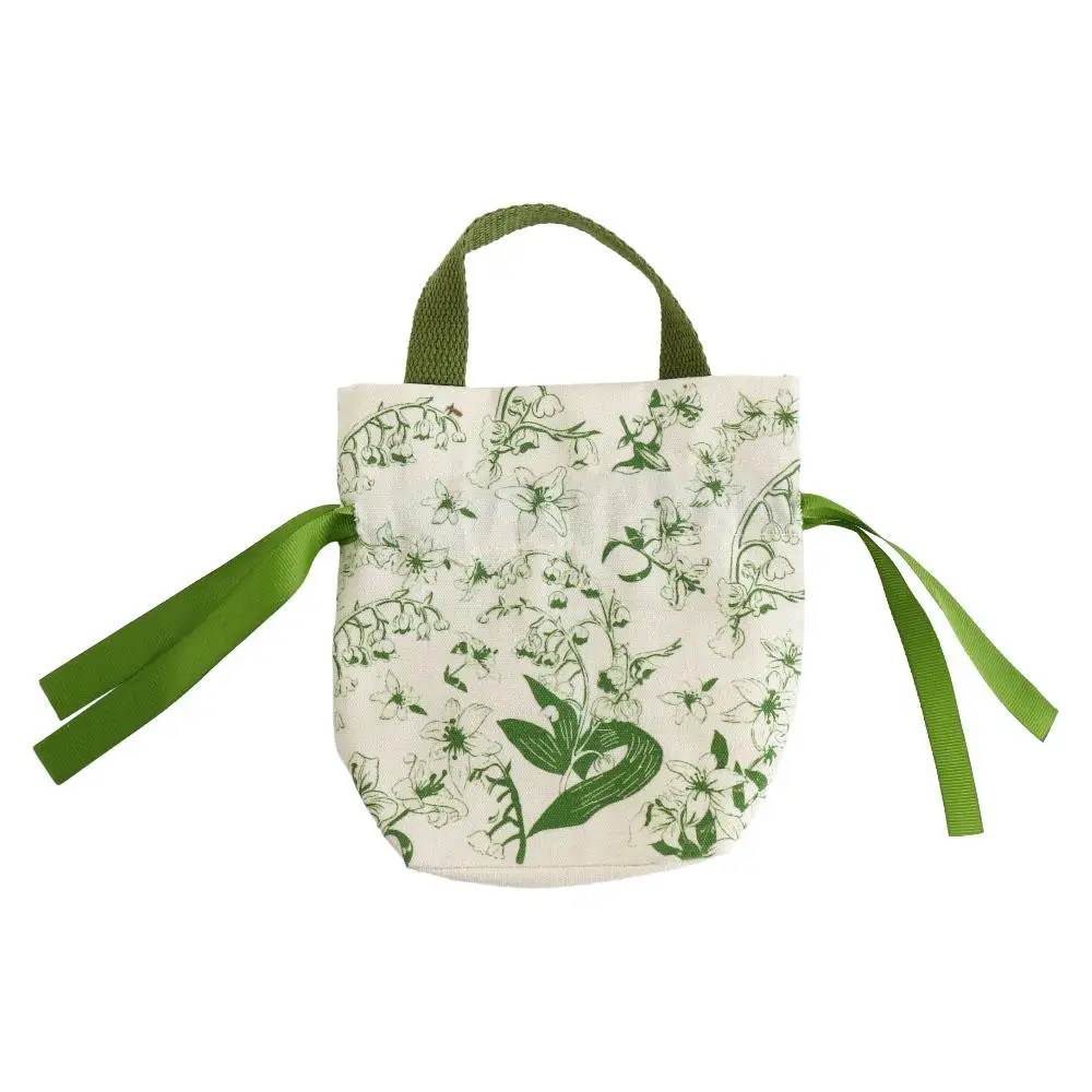 Saco de cordão com bowknot, bolsa floral doce, saco de casamento e açúcar festivo, estilo coreano