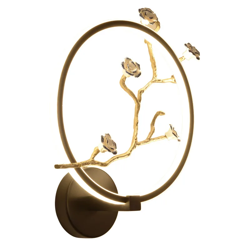 

New Chinese wall lamp, bedroom bedside, living room retro style zen aisle lamp
