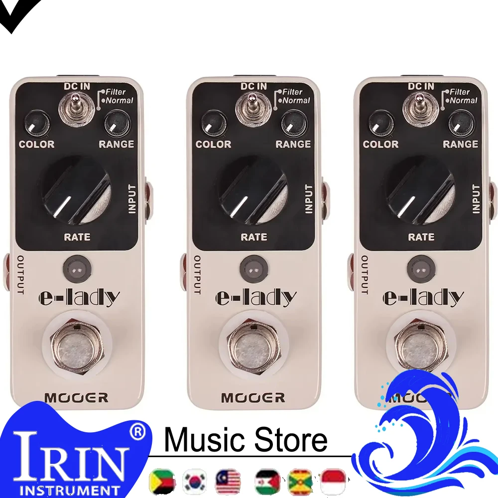 MOOER E-Lady Analog Flanger Guitar Effect Pedal 2 Modes(Normal/Filter) Full Metal Shell Electric Guitar Parts True Bypass