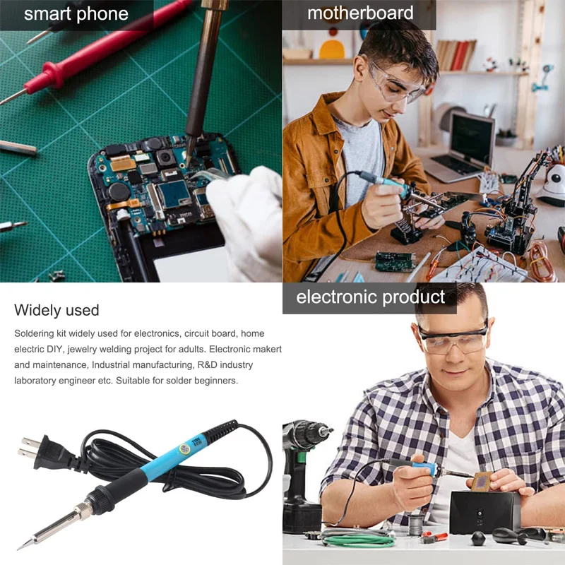 60W Soldering Iron Adjustable Temperature Electric Solder Iron Rework Station Mini Handle Heat Pencil Welding Repair Tools