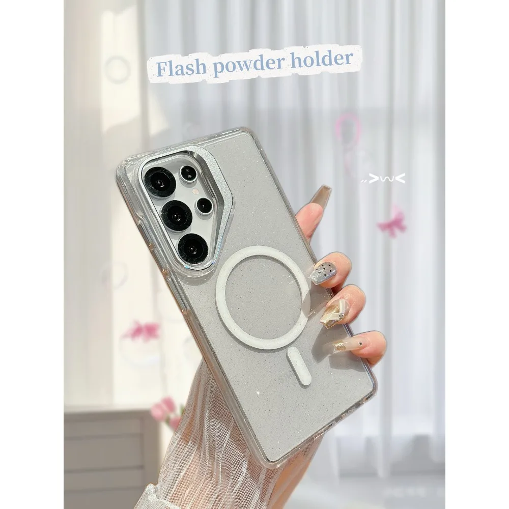 

Роскошный Блестящий кронштейн Nueva funda magnética для Samsung Galaxy S25 S24 S23 S22 Ultra S24 Plus S23FE S24FE Magsafe Чехлы