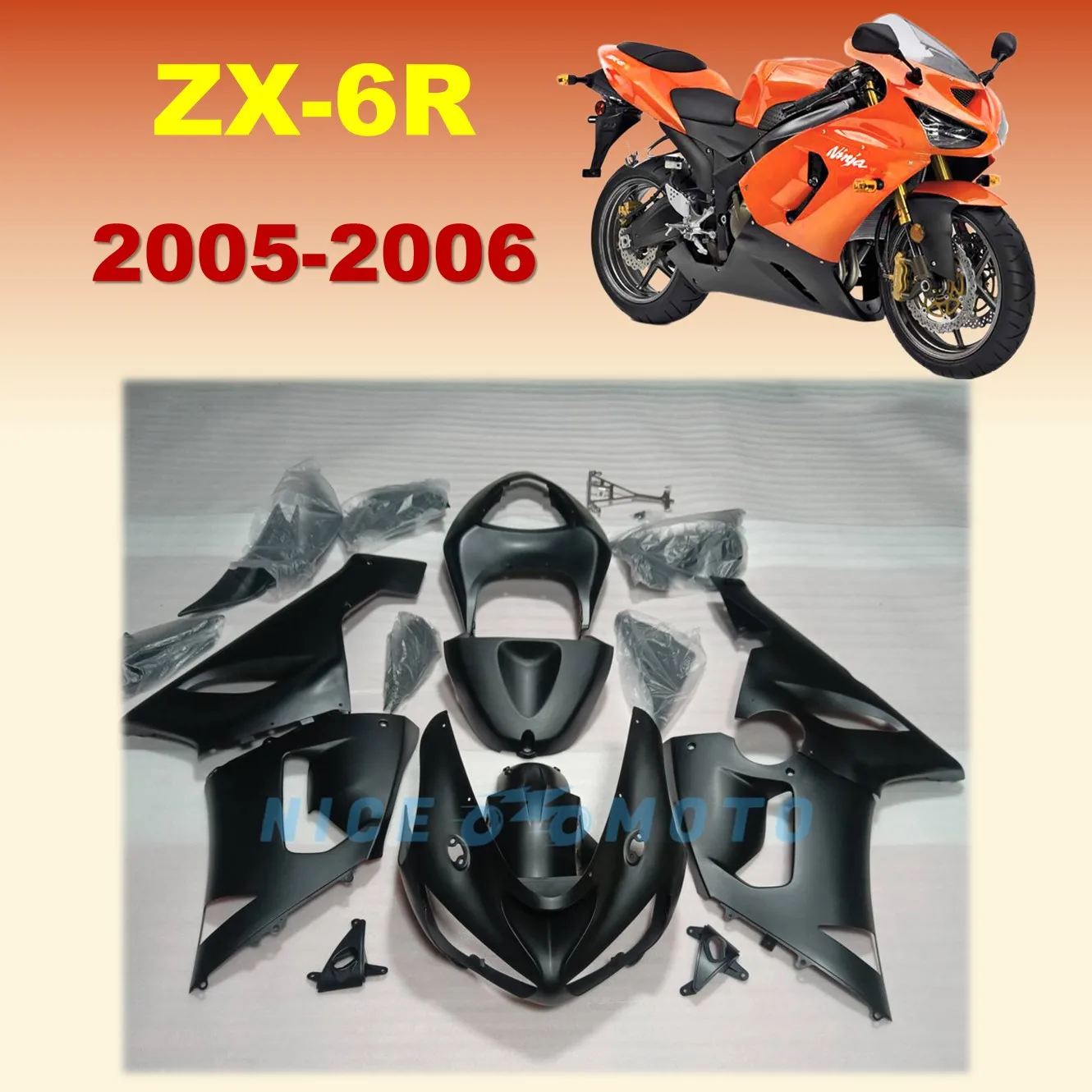 دراجة نارية الهدايا المجمعة لكاواساكي ZX6R 05 06 636 ZX-6R ZX 6R 2005 2006 ماتي الأسود مجموعة عالية الجودة ABS حقن