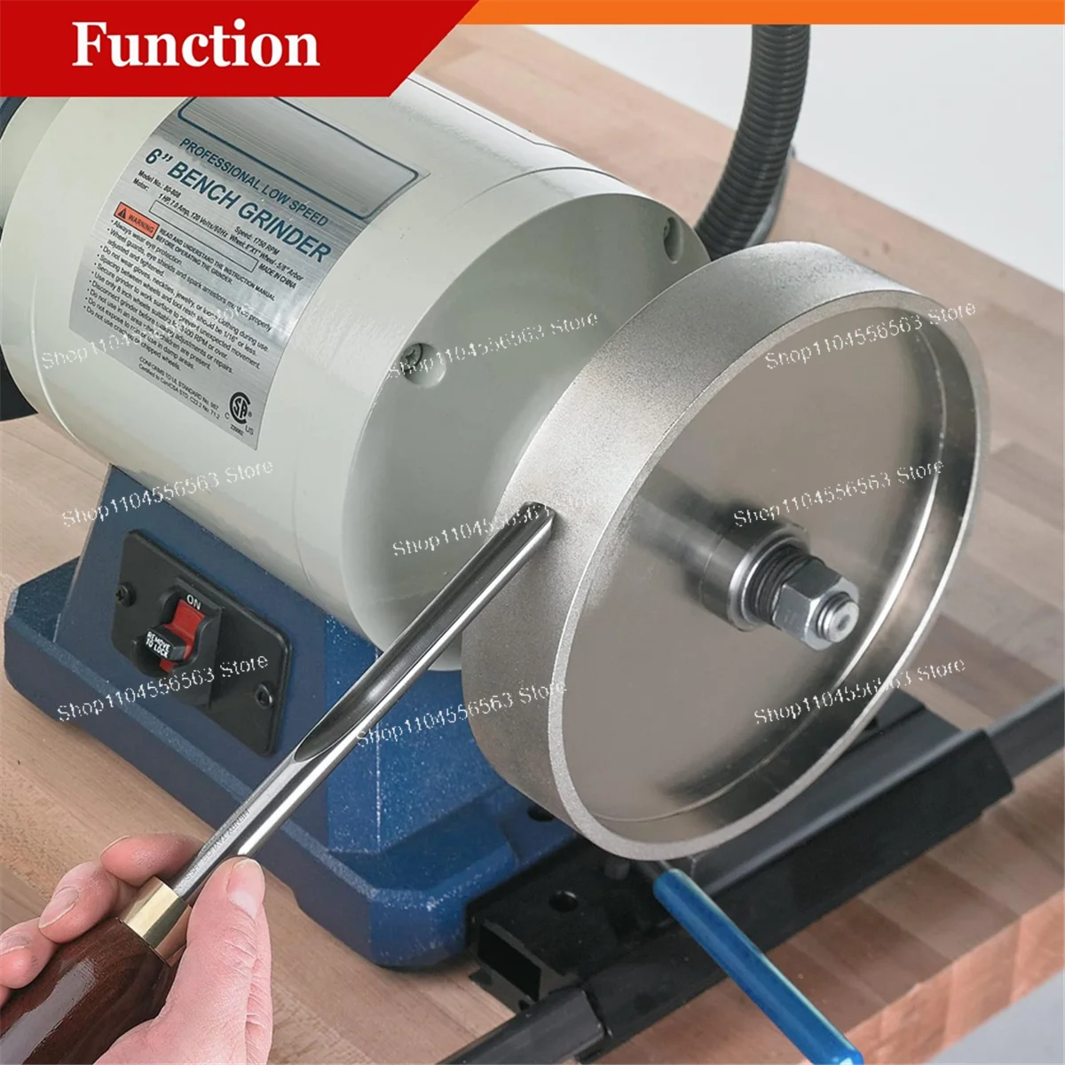 CBN Grinding Wheel 6x1 Inch with 1/2 Inch Arbor 1000 Grit for High Speed Steel Sharpening