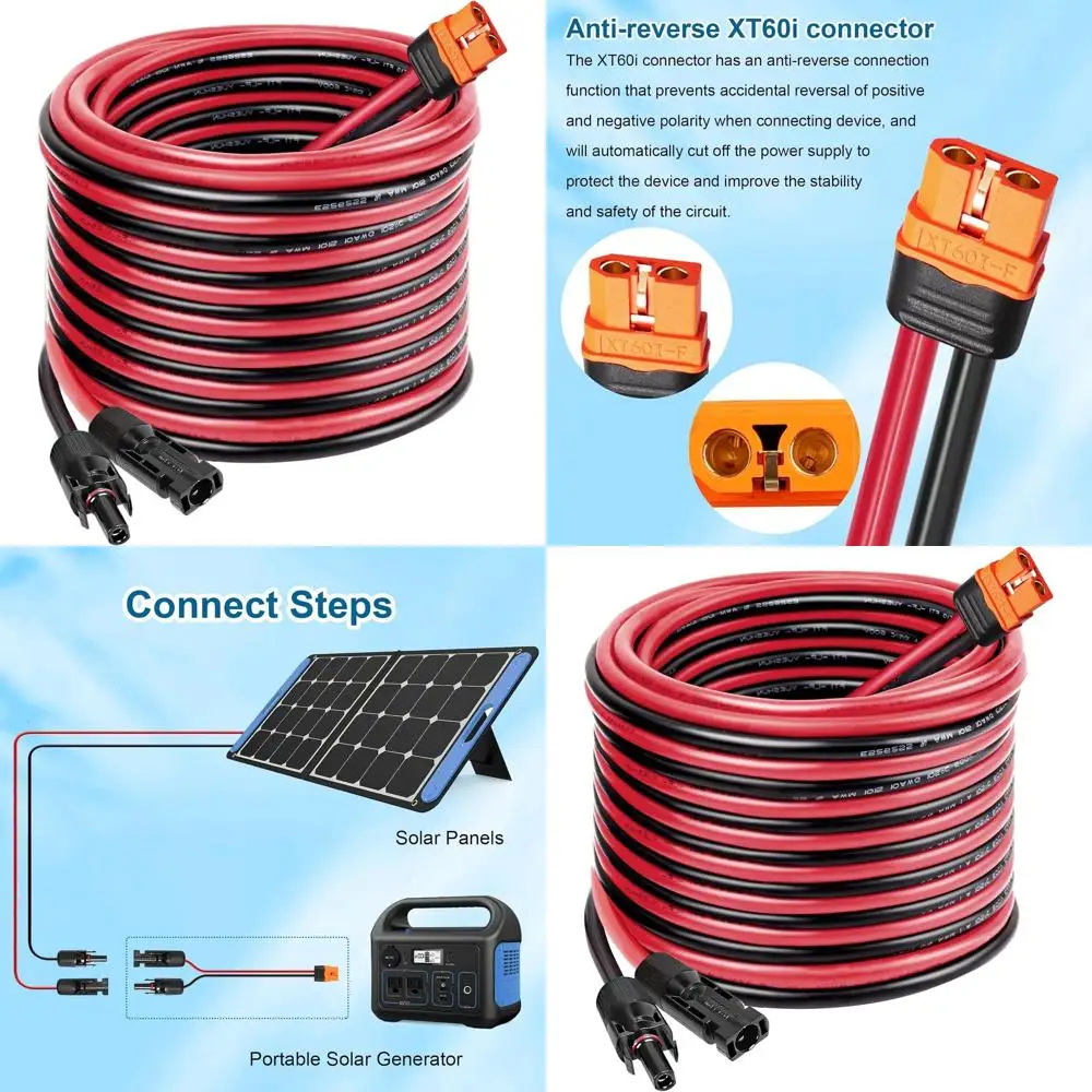 

Кабель 10AWG 30T для адаптера панели XT60i, удлинителя или портативной электростанции, генератора