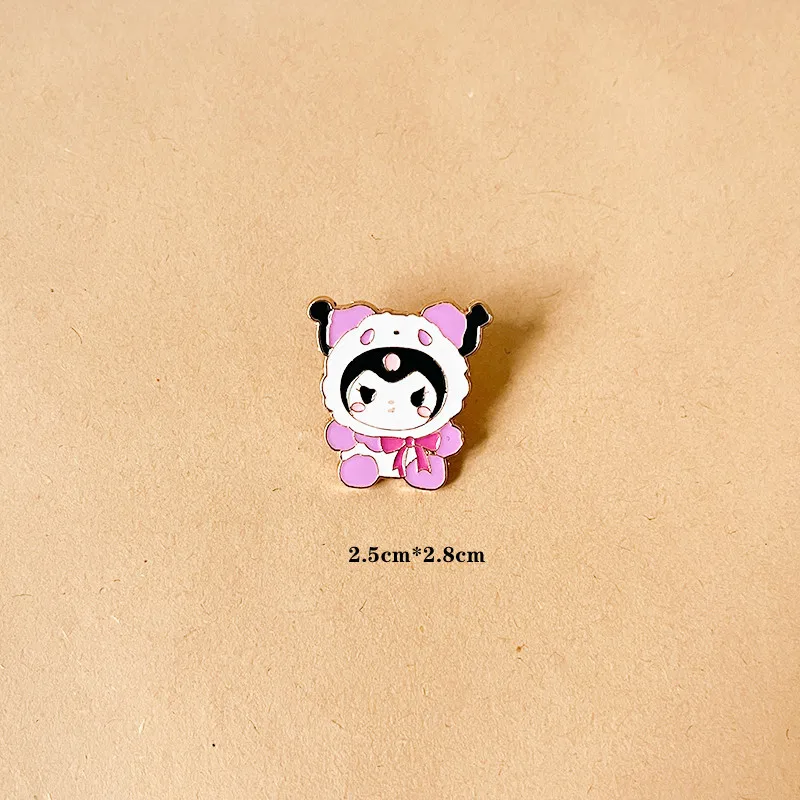 Sanrio Hello Kitty Schattige Broche Kuromi Mymelody Cinnamoroll Metal Emaille Rugzak Handtas Ornamenten Damesmode Sieraden Geschenken