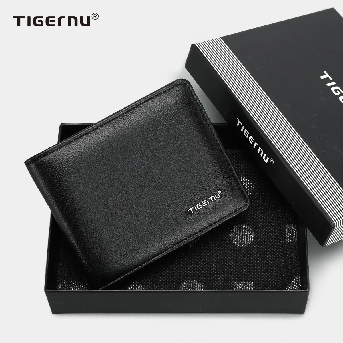 Tigernu Men\'s Wallet PU Leather Purse Fashion Men Short Wallet Business Credit Card Holder Male Small Money Bags With Gift Box