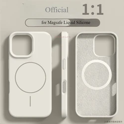Official Liquid Silicone Magsafe Case For iPhone 16 14 15 Plus 11 12 13 16 Pro Max Magnetic Wireless Charge Protector Soft Cover