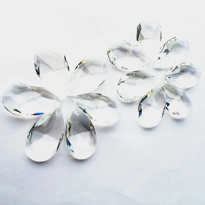 Shiny 50PCS Clear K9 Crystal Faceted Tear Drops Chandelier Parts Hanging Pendants Suncatcher Wedding Party/ Christmas Decoration