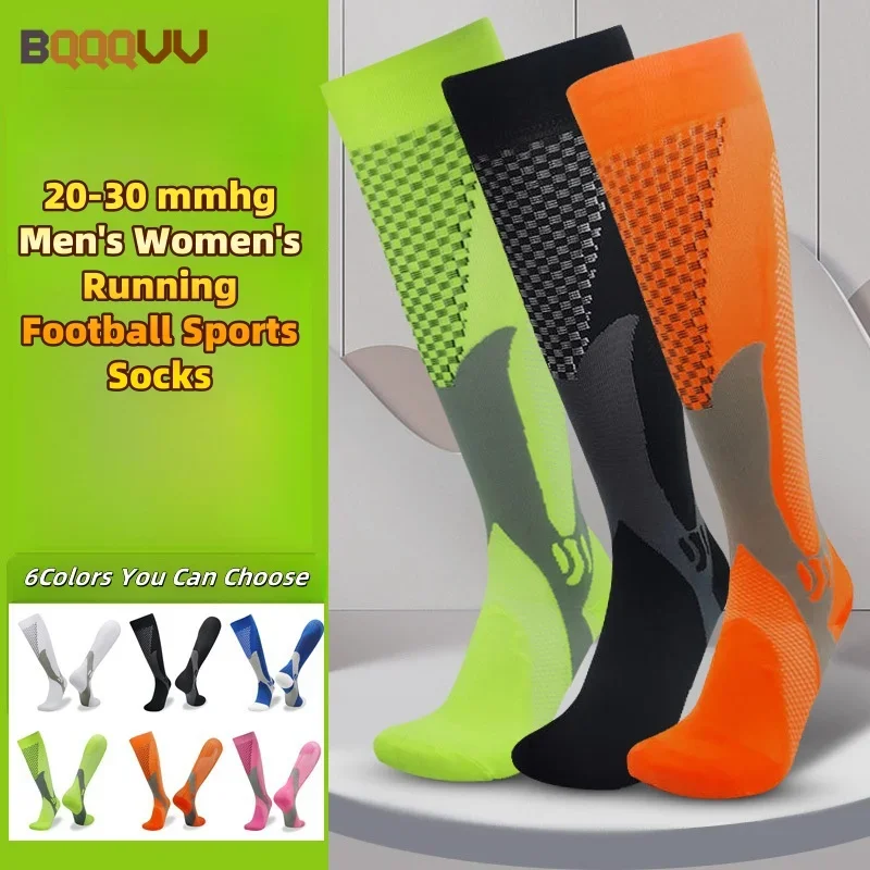 

1Pair Compression Socks Marathon 20-30 mmhg Men's Women's Running Football Sports Socks Anti fatigue Prevention of Varicocele