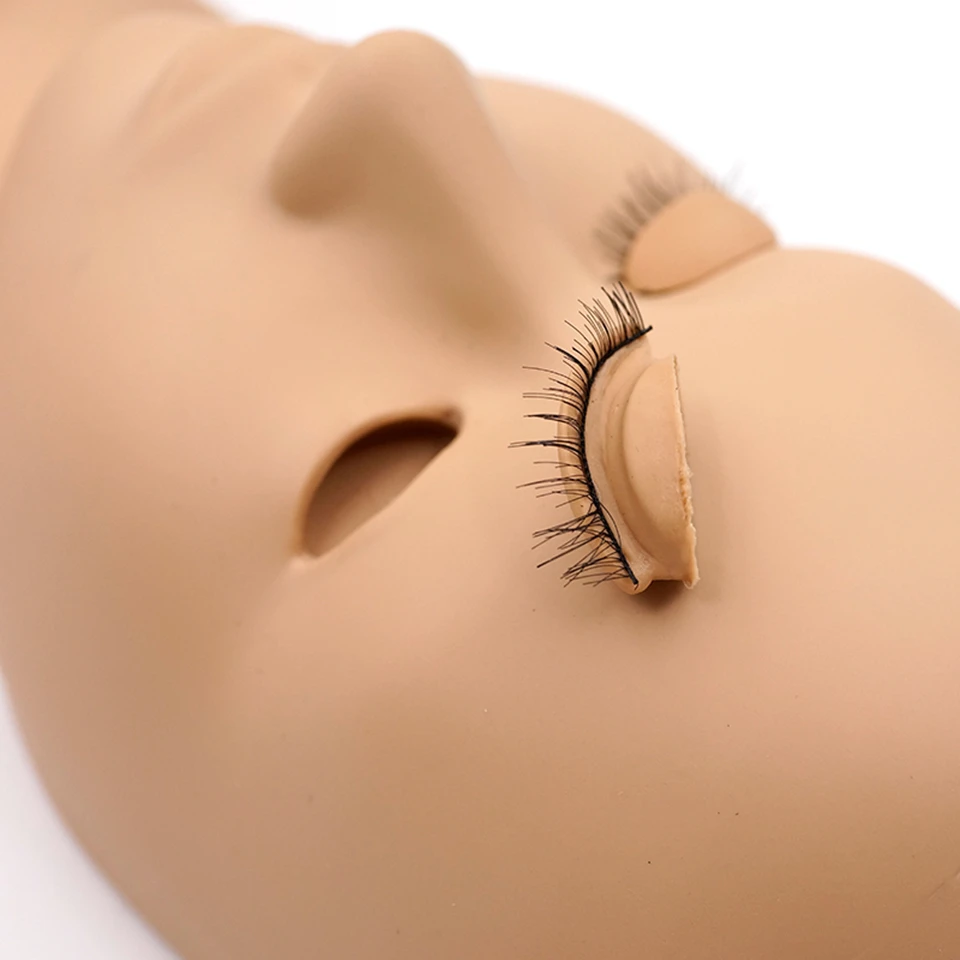 3-lagiger Wimpern-Trainings-Mannequin-Kopf, Puppen-Gesichtskopf zum Üben, Pfropfen, Wimpern-Make-up-Werkzeug, Wimpernverlängerung, Trainingsmodellkopf – Detail 13