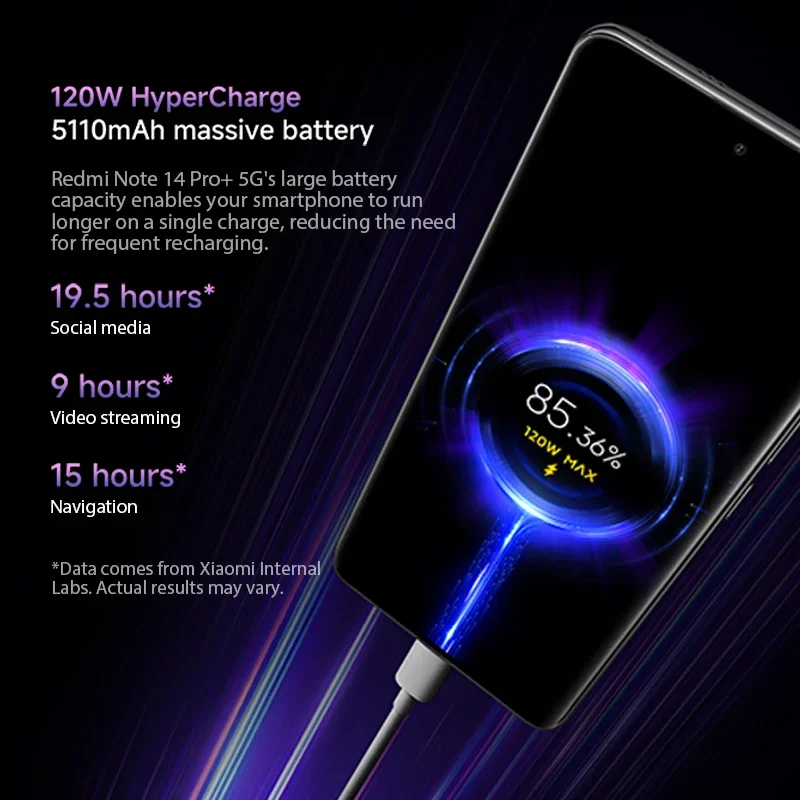 샤오미 레드미 노트 14 프로 + 5G 스마트폰, 글로벌 버전, 스냅드래곤®HyperCharge 6.67 AMOLED 디스플레이, AI 카메라, 7s Gen 3, 120W, 200MP