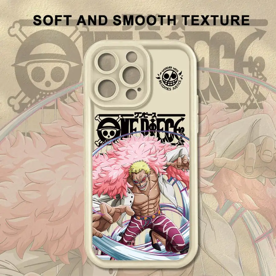 حافظة لهاتف آيفون 17 Air XS Max 13 12 11 Pro Max XR 16e 15 16 14 Plus غطاء ناعم قطعة واحدة Doflamingo