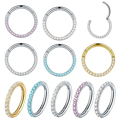 1PC 16G Surgical Steel Hoop Earrings for Women 6/8/10/12mm CZ Paved Small Helix Piercing Tragus Cartilage Piercing Body Jewelry