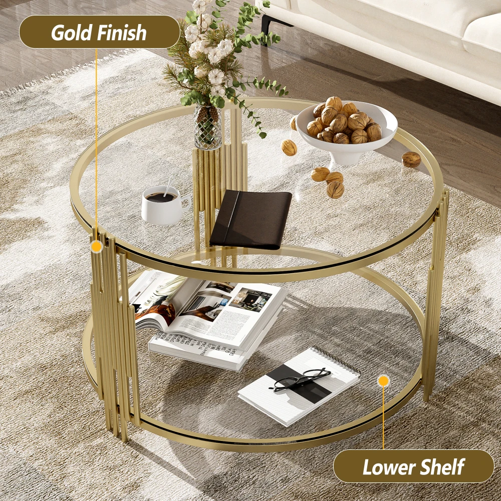 Modern Glass Coffee Table in 31.5