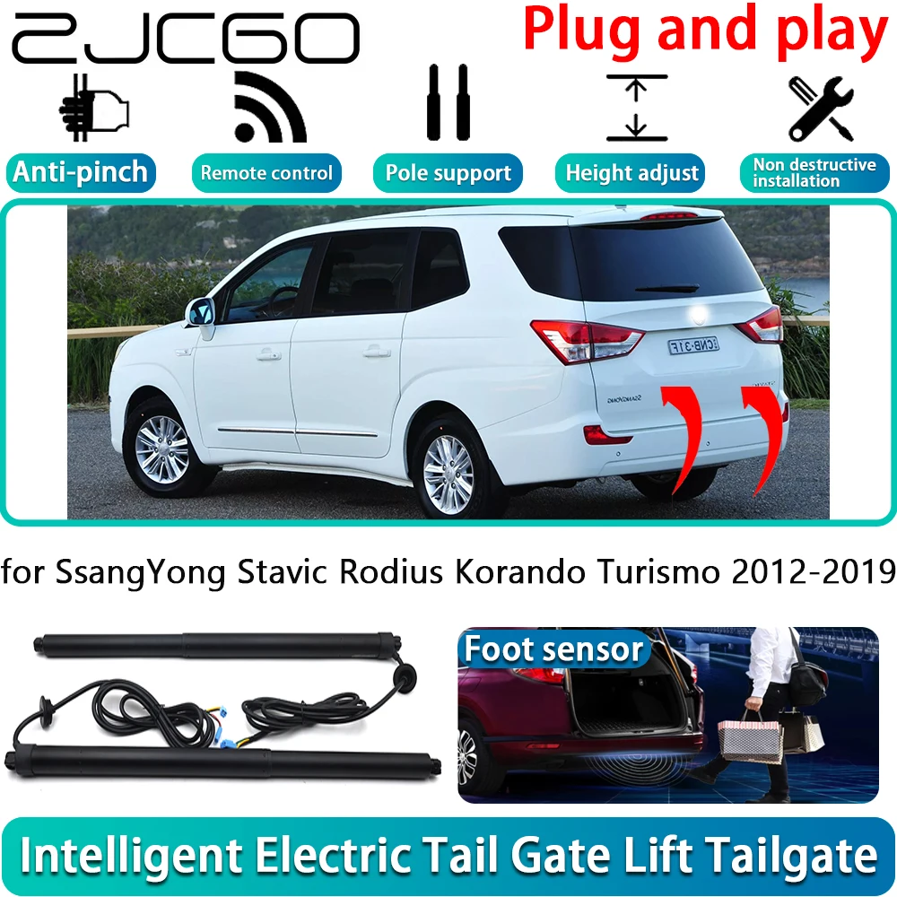 

ZJCGO for SsangYong Stavic Rodius Korando Turismo 2012-2019 Electric Powered Tailgate Power Liftgate Automatic Tailgate System