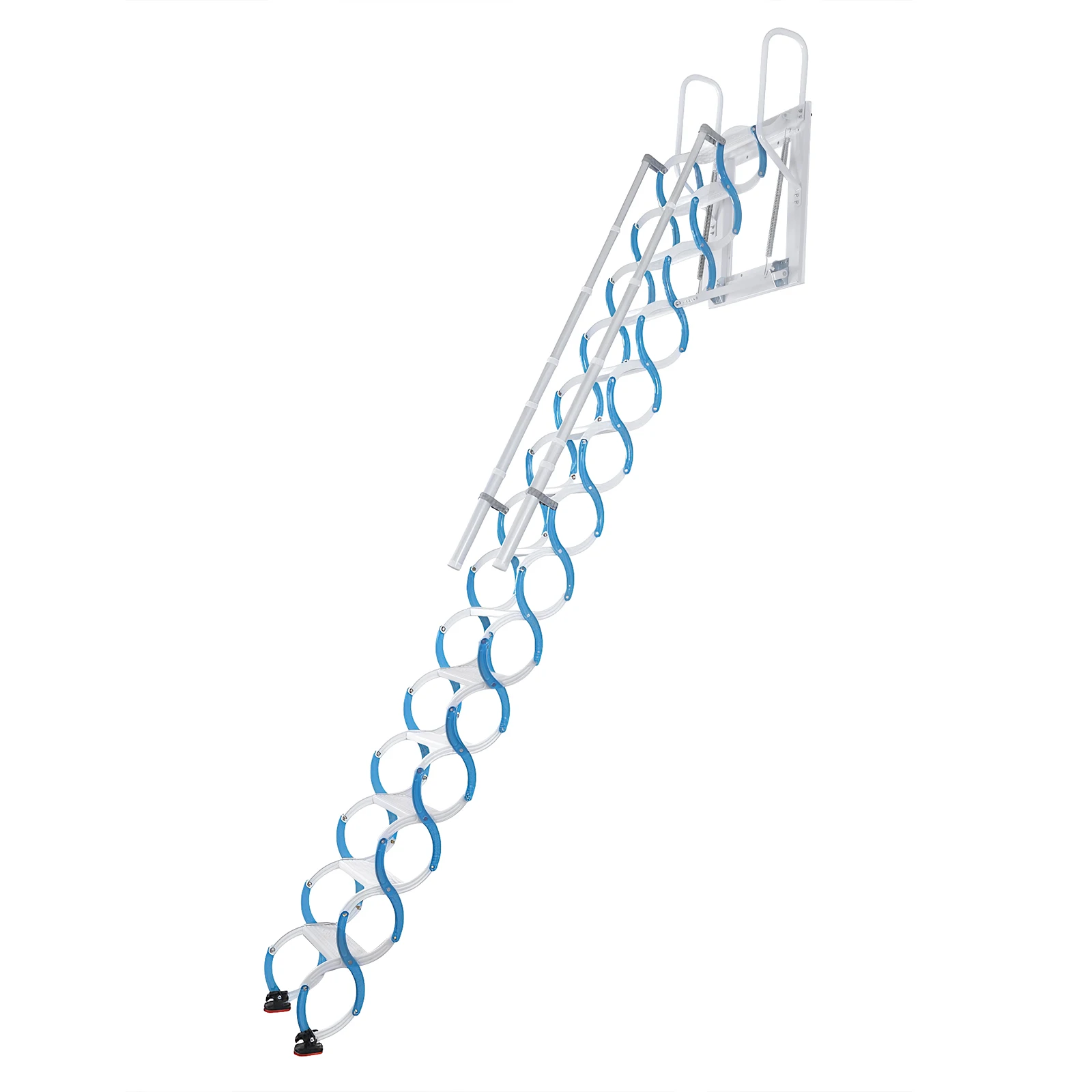 

Ceiling Mount Attic Ladder Folding Retractable Loft Ladders Manganese Steel 661 LBS Capacity Suitable for Garages Roofs Basement