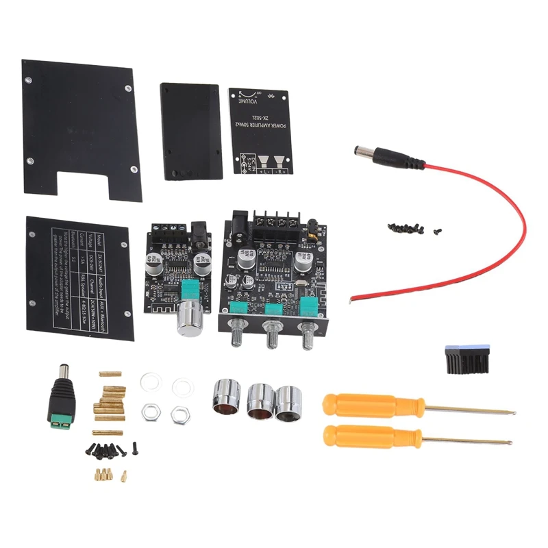 

ZK-502MT 502L Bluetooth Amplifier Board 2.0 Channel High Power Audio Stereo Amplifier Board 2X50w Bass Sound AMP