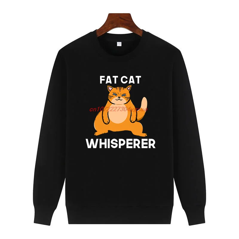 Sudaderas gráficas de moda para amantes de los gatos gordos, suéter estampado divertido, jersey de lana con cuello redondo, suéter de invierno para hombre