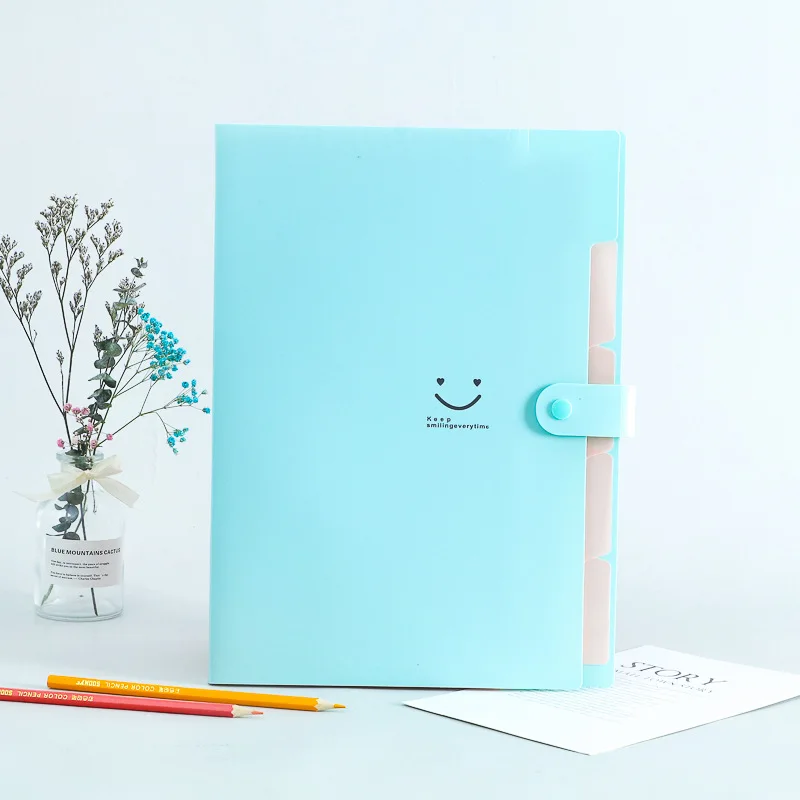 Korean 5-Pocket A4 Expanding File Organizer, Student Exam Paper Storage Document Bag view 5