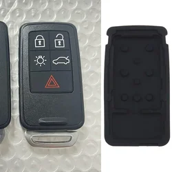 Almofada de borracha do caso do chaveiro do carro para Volvo, tampa da chave do carro, macia, resistente ao desgaste, durável, botão 5, XC60, XC70, V70, S60, S80