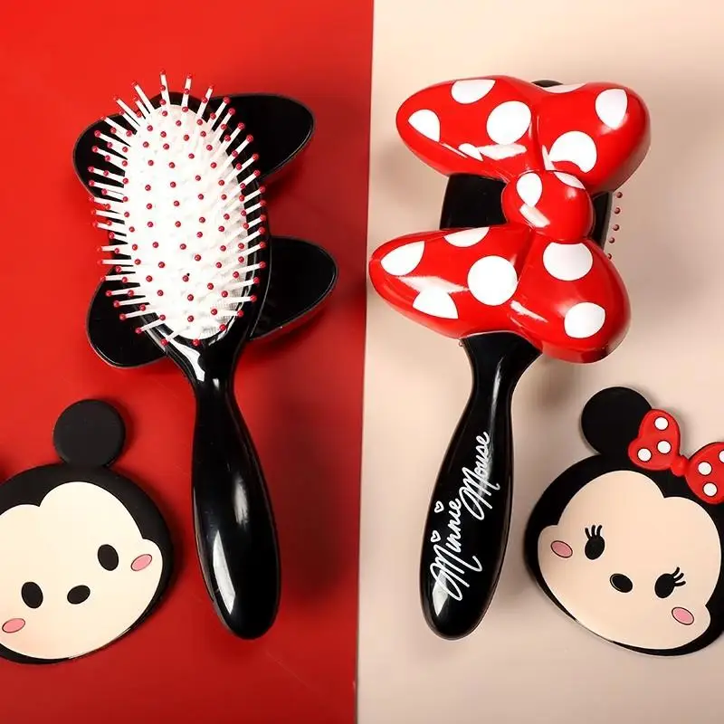 Disney Minnie Mickey Cartoon Air Cushion Hair Brush Cute Kids Massage Comb Portable Children Travel Daily Hair Care Tool