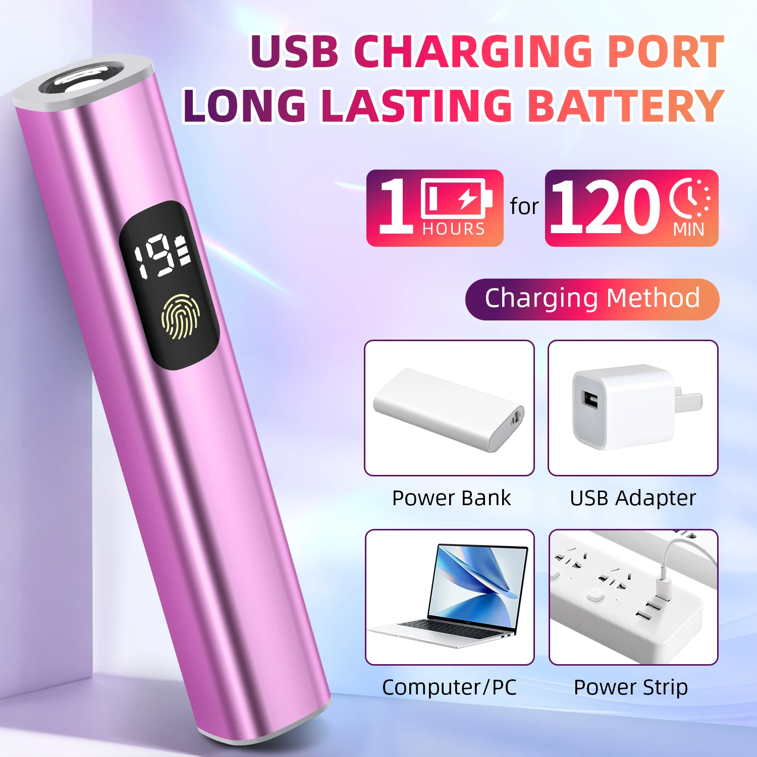 DianaBeauty UV Led Nail Lamp Portalbe Lamp for Nail Rechargeable Nail Dryer with Touch Screen and Two Timer Modes Nail Tools