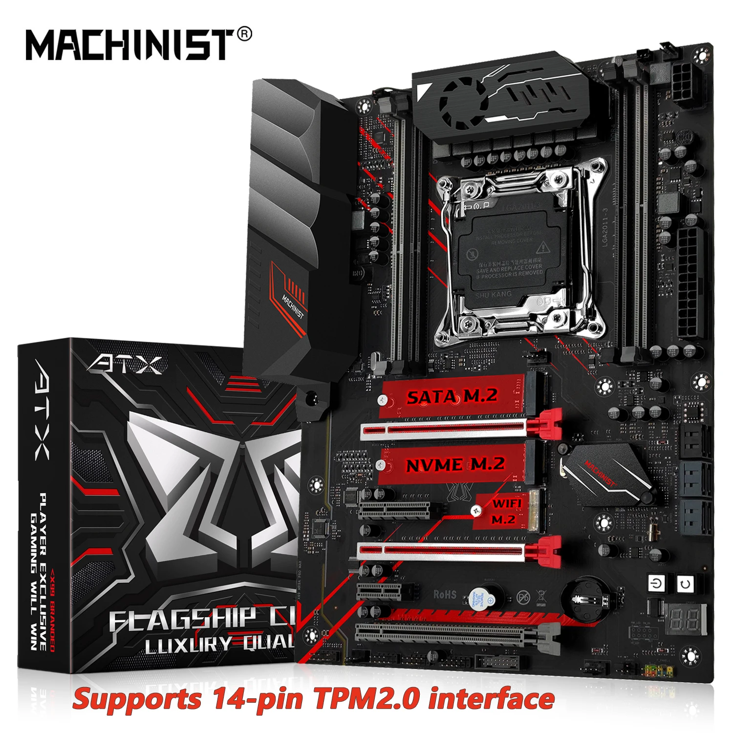 MACHINIST X99 MR9A PRO MAX Motherboard Support TPM2.0 LGA 2011-3 Intel Xeon E5 V3&V4 CPU DDR4 RAM Memory NVME/SATA USB3.0 ATX