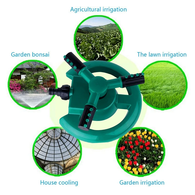 Garden Lawn Rotating Watering Sprinkler 360° Automatic Rotating Uniform Spraying Farm Orchard Park Irrigation Sprinkling