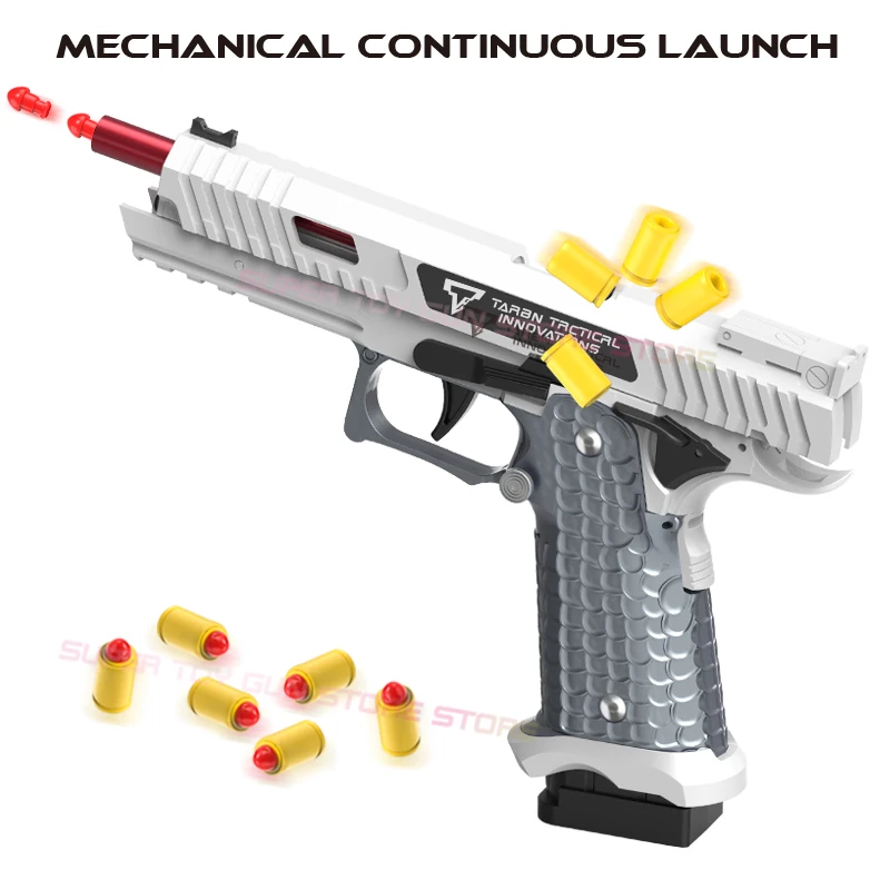 2011년형 셸 이젝션 권총 빈 탄피 걸이 1911 연속 소프트 총알 발사 장난감 총 (빠른 분해)