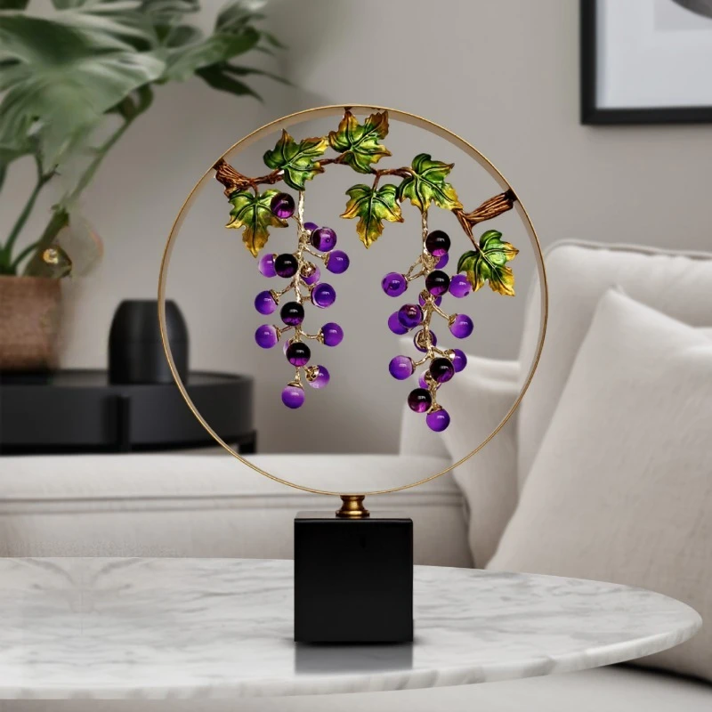 Ziqi Donglai Grape Entrance Ornament Living Room Wine Cabinet TV Cabinet Light Luxury High-end Prosperous Home Decoration