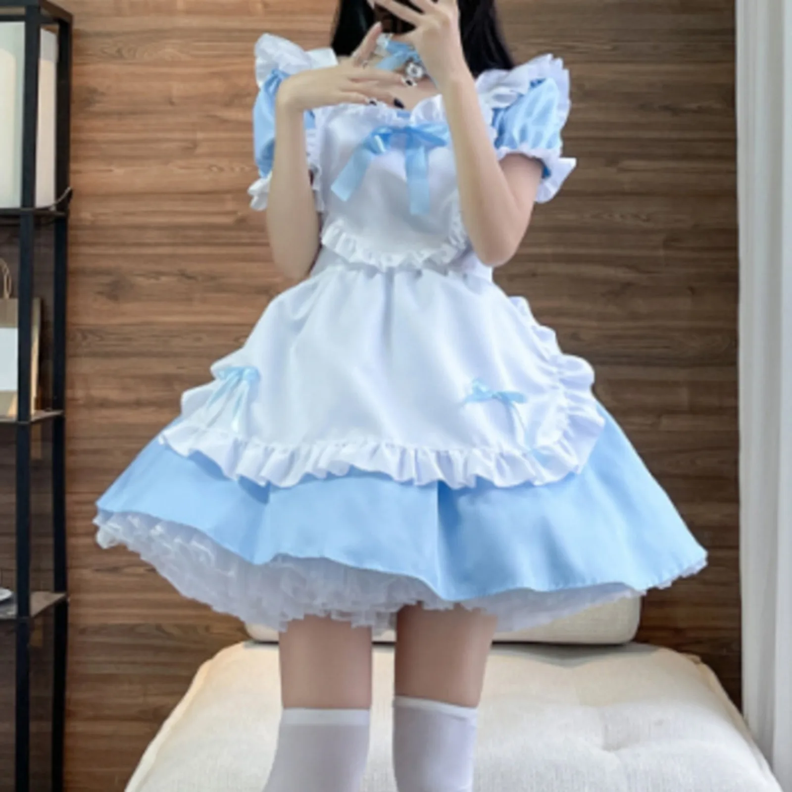 Anime Cute Heart Lolita Maid Cosplay Costume 4Colors Alice Dress Girls Woman Waitress Maid Party Stage Costumes Alice Maid Dress