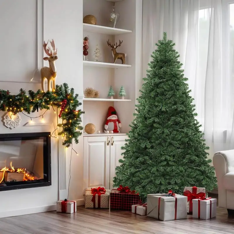 

[MONAIRRE] 4/5/6/7 Ft. Artificial Green Pre-Lit Christmas Tree, Snow Flocked, Pink, White