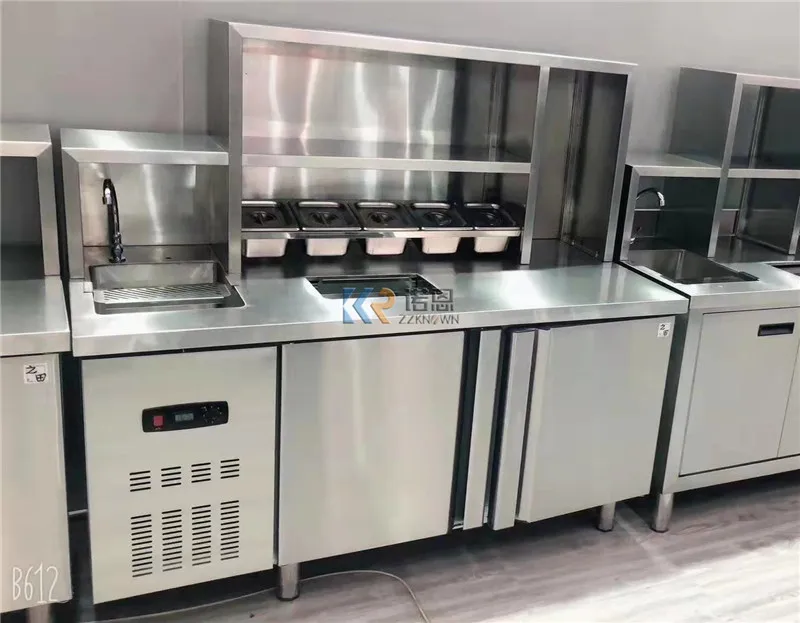 High Density Stainless Steel Water Bar counter Milk Tea Fructose Dispensing Machine Coffee Trolleys