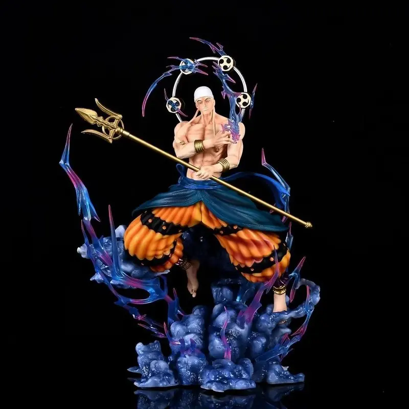 

New One Piece 33cm Pvc Natural Resonance Dod Thunder Enel Luminous Statue Model Box Handmade Toy Gifts Limited Collection