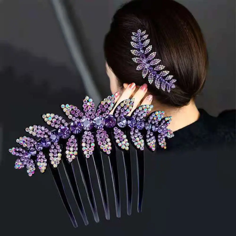 Trendy Sweet Crystal For Girls Ponytail Holder Hairpins Women Hair Comb Hair Claws Korean Barrettes Hair Clips