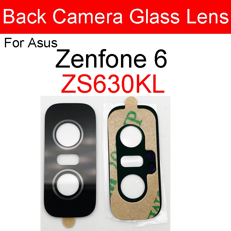 Macchina Fotografica di retrovisione Lente In Vetro Con Adesivo Della Colla Per Asus Zenfone 6 ZS630KL l01WD Principale Obiettivo Della Fotocamera