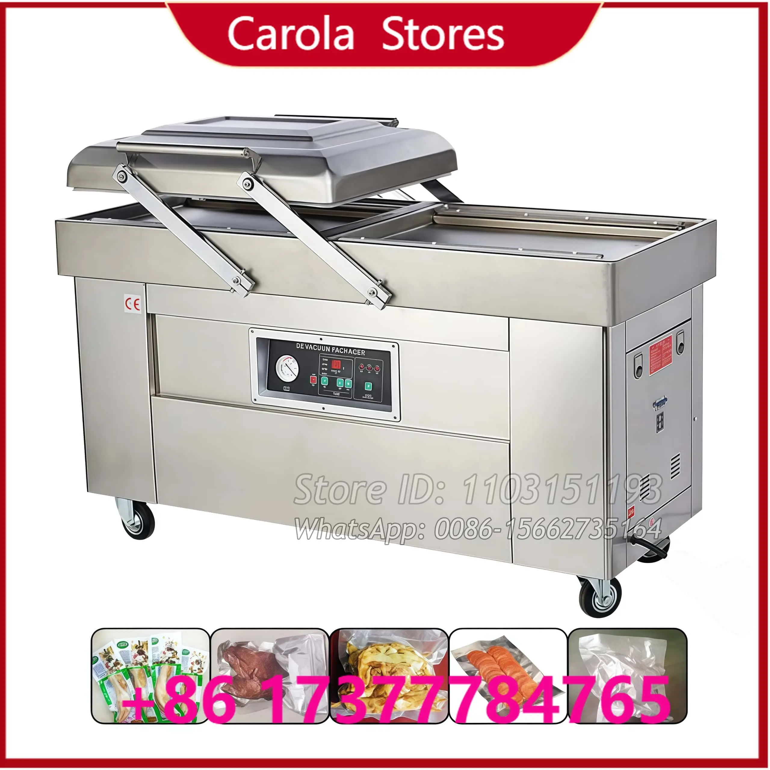 Commercial Chicken Silage Bag Food Saver Storage Vacuum Sealer Machine Semi-Automatic Packing 400 Model Double Chamber