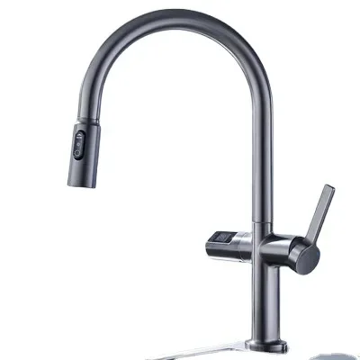 kitchen sink faucet with auto sensor pull out sprayer faucets 360 rotatable single